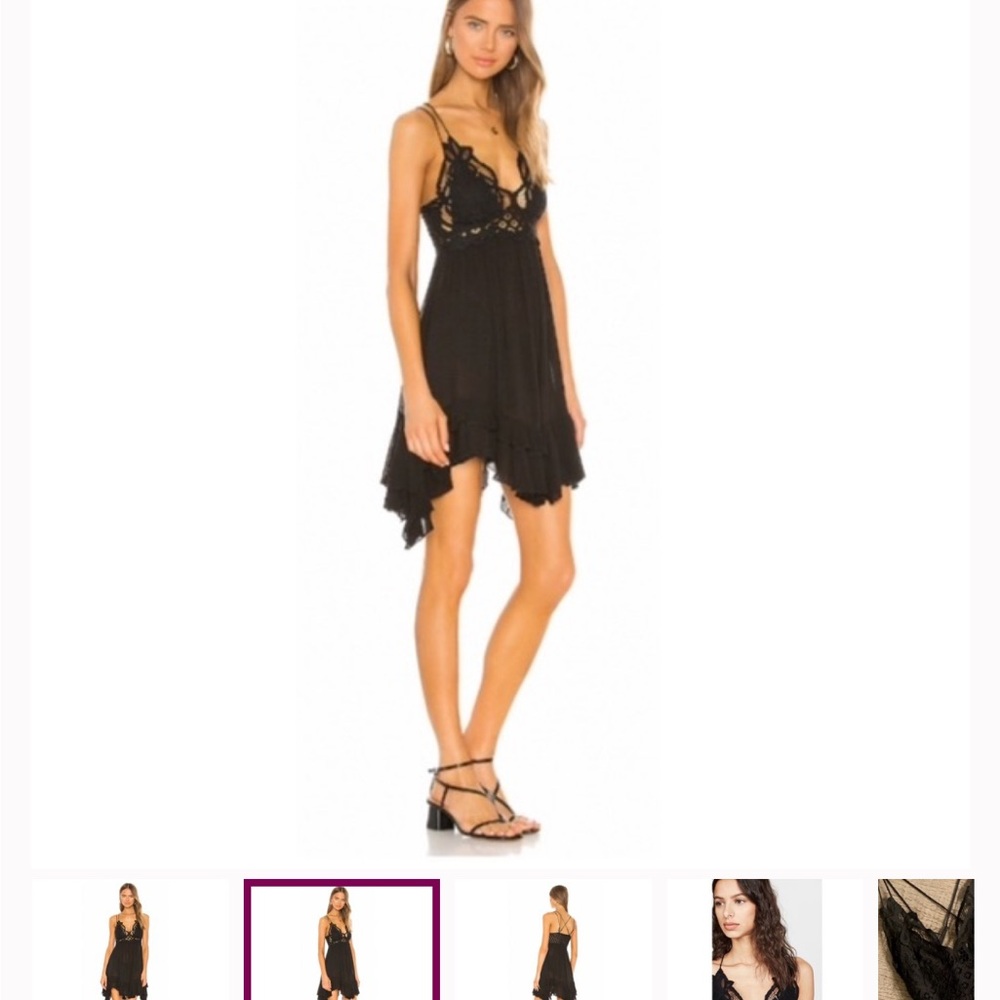 Free people black lace slip dress